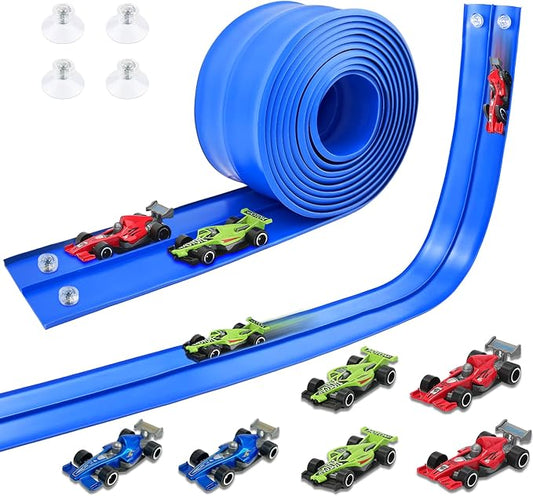 15 Ft Flexible Race Track Set with 6 Toy Cars for Kids