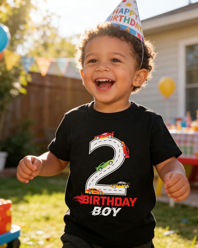 Lovekider 2-5 Years Birthday Boy Shirt Construction Party T-Shirts Excavator Cotton Short Sleeve Tee Dark Grey