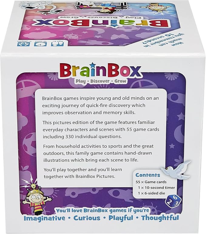 BrainBox Pictures Card Game - Memory & Observation Game, Educational Global Adventure, Family-Friendly Trivia Game for Kids & Adults, Ages 8+, 1+ Players, 10 Min Playtime, Made by Green Board Games