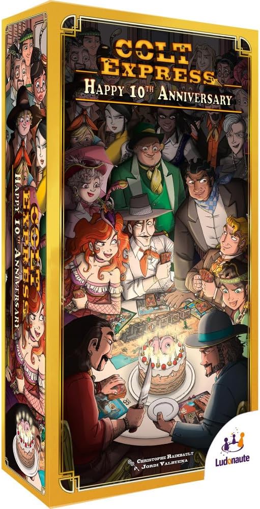 Ludonaute: Colt Express: Happy 10th Anniversary Promo Box - Expansion, Upgraded Components, Family Strategy Board Game, Ages 10+, 2-6 Players, 40 Min