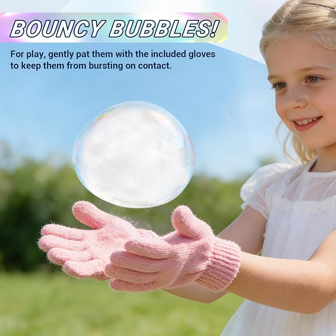 Fog Bubble Wand, Elastic Fog Bubble Machine for Kids, Pink | Creates fog-filled elastic bubbles for parent-child play, outdoor fun and simple science-style interaction.