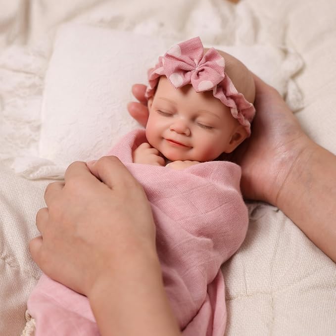 BABESIDE Full Body Silicone Reborn Baby Dolls - 12 Inch (Weight 3 lb) Weighted Full Silicone Realistic-Newborn Baby Doll Real Life Baby Dolls with Complete Accessories & Gift Box