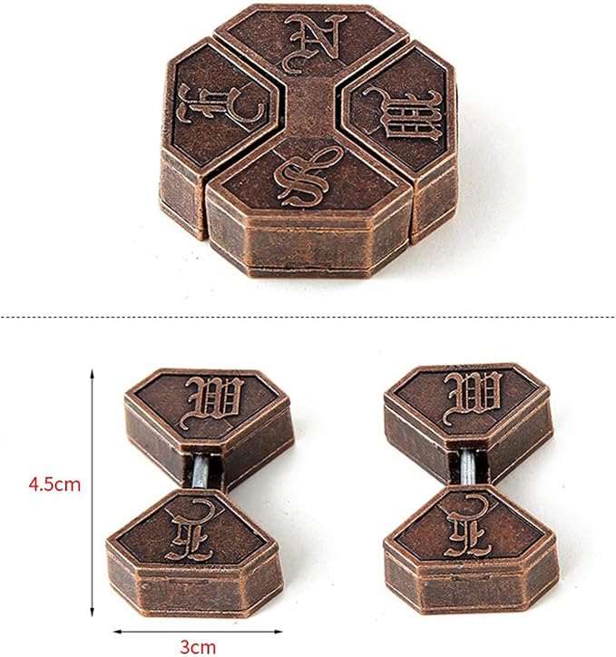 FantasyDay 4 Pcs Brain Teaser Puzzle,Metal Puzzle, Unlock Interlock IQ Test Game, Magic Trick Toy Gift for Kids and Adults