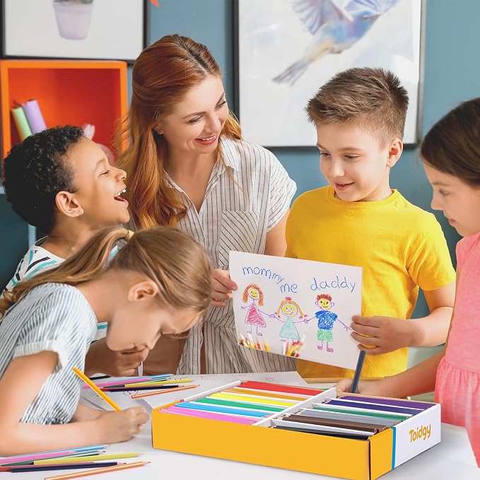 168 Packs Colored Pencils Bulk Classroom, Colored Pencils for Kids 12 Assorted Colors, Coloring Pencil Set Plus 16 Sharpeners, Pre-sharpened Color Pencil, Back to School Supplies Bulk for Teachers