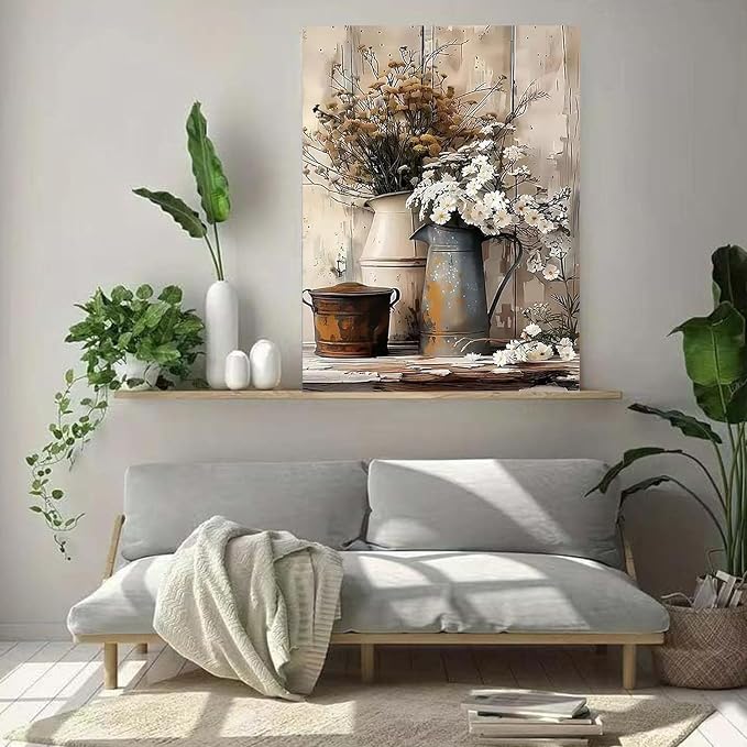 WUDWL Paint by Numbers for Adults and Kids, Painting by Number Kits On Canvas, Number Artist Paint by Number Kit Funny Flower Without Frame DIY Oil Painting Acrylic Paints, Home Wall Decor, 12x16in