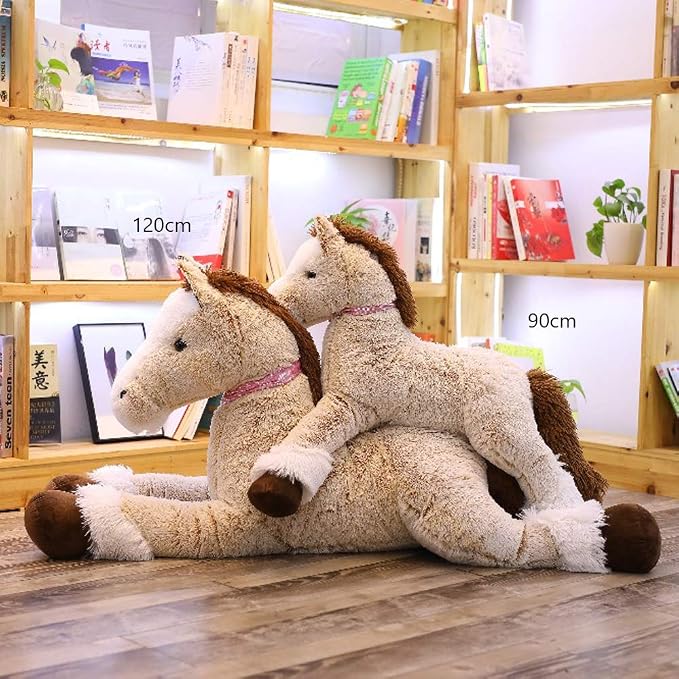 Large Horse Stuffed Animal Plush Toy,Giant Pony Unicorn Plush Doll Gifts for Kids,Valentines,Christmas 35.4"