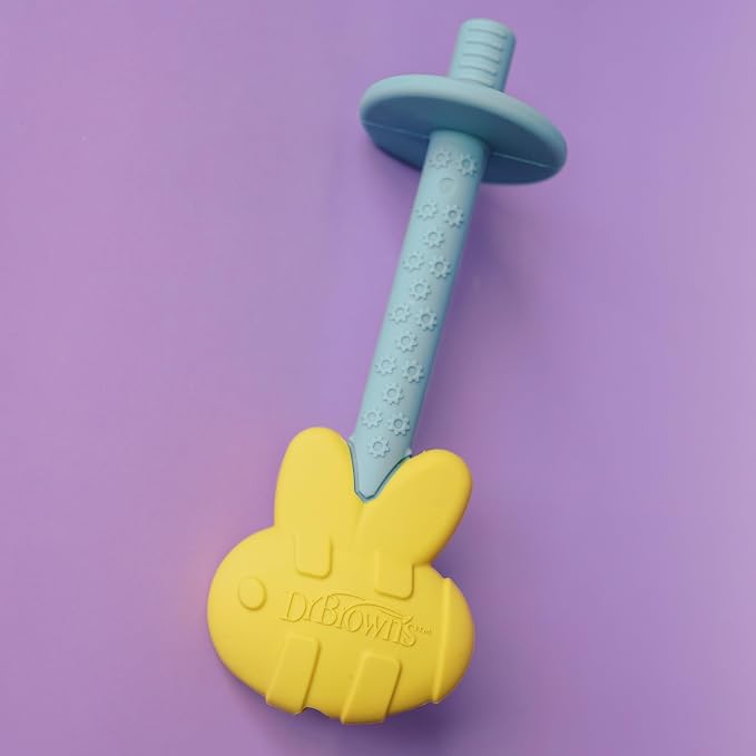 Dr. Brown's Teething Tubes for Babies, Bee and Snail, Massaging Silicone Teether Sticks, BPA Free, 3m+, 2-Pack