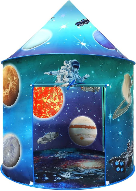 Kaivee Space World Play Tent Pop Up Kids Indoor Sensory Playhouse Children Foldable Kids Tent for Boys Girls Toddler as 3 4 5 6 7 Years Gift as Birthday Christmas Toys