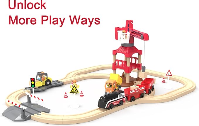 Battery Operated Train for Wooden Track, Motorized Train for Toddlers 3+ Years Old, 3Pcs Trains Toy Set Electric Trains Compatible with Thomas, Brio, Chuggington, Melissa and Doug