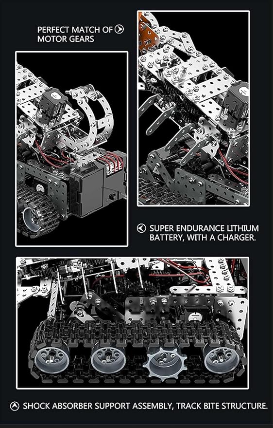 Building Sets Stem Assembly Metal 3-D Puzzle RC Scorpion Tank Assembly Model Kit Construction Set Toys 1034PCS/Included Motor