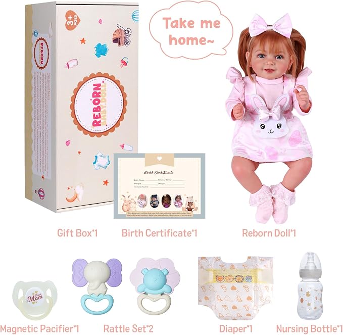 BABESIDE Lifelike Reborn Baby Dolls- Doreen, 17 Inch Cute Realistic-Newborn Baby Doll Poseable Real Life Baby Dolls Girls with Gift Box for 3+ Year Old