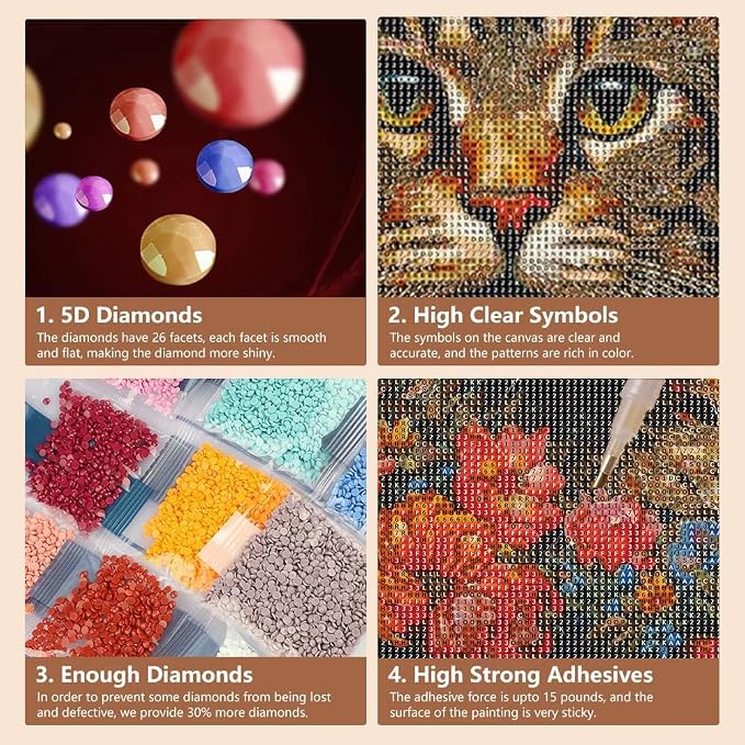RYMILIE Black Cat Diamond Art Kits for Adults Beginners,DIY Diamond Art 5D Full Drill Diamond Dots Diamond Painting with Complete Tools,Pefect Art Crafts for Home Wall Decor Gift-12x16in