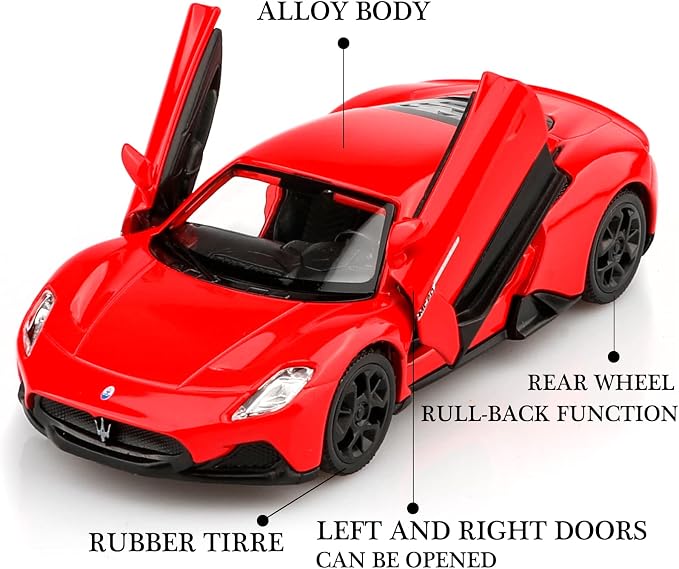 TOKAXI 1/36 Scale Maserati MC20 Diecast Model Car,Pull Back Vehicles Toy Cars,Cars Gifts for Boys Girls