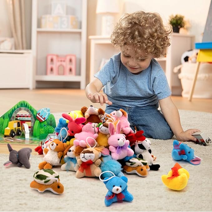JoyRapt 48 Pack Small Sea Stuffed Animals Bulk Gifts for Kids (2.3/2"-2.5/3.5" Each), Birthday Party Favors Toys for Classroom Prizes, Goodie Bag Pinata Fillers, Carnival Treasure Box Toys (48PCS)