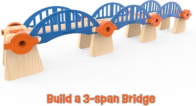 Wooden Train Track Accessories Build & Play Construction Set 90 PCS Ultimate Elevated Railway STEM Toys Track Expansion Pack Ascending Tracks Risers Bridges Tunnel Stop Go Gate Compatible Thomas Brio
