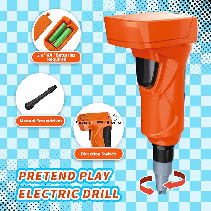 Pup Go 3-in-1 Take Apart Car for Boys Ages 3 4 5 6 7, Building Toys with Electric Drill, 43 Pcs Construction Toy Truck, Build Your Own Car with Play Tools, Ideal STEM Gift for Kids Children (Orange)