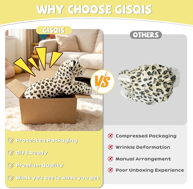 Cheetah Stuffed Animal 16" Leopard Stuffed Animal Cheetah Plush Toy Cute Pillow Giant Realistic Jaguar Plush Stuffy Birthday Gifts for Kids Girls Boys