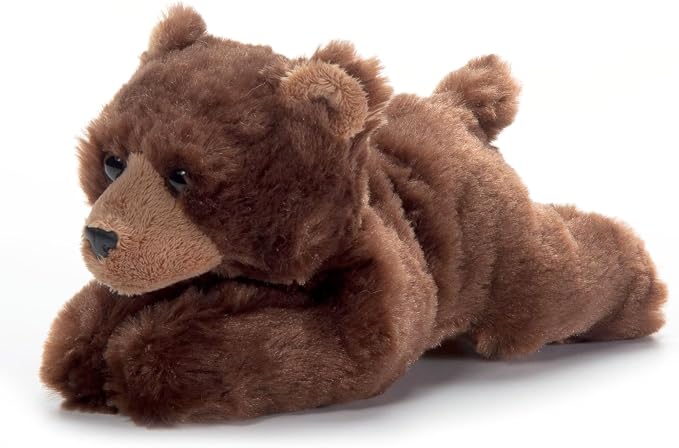 The Petting Zoo Brown Bear Stuffed Animal Plushie, Gifts for Kids, Scoopz Wildlife Animals, Bear Panda Plush Toy, 8 inches