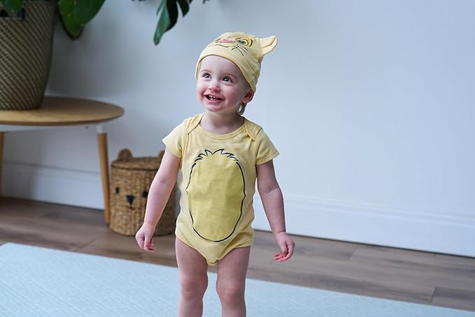 Disney Cosplay Baby Bodysuit and Hat Set Newborn to Infant Sizes (Newborn - 24 Months)