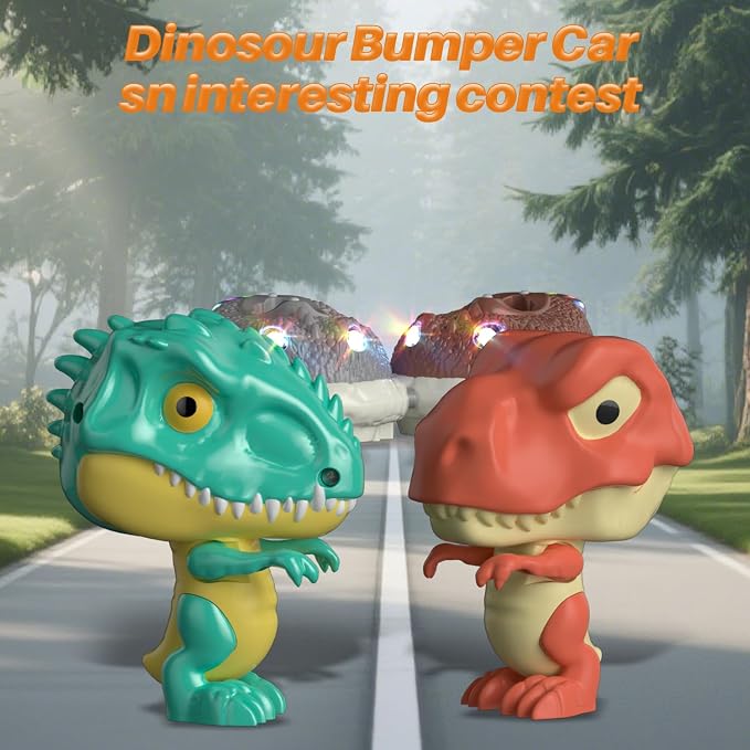 Dinosaur Remote Control Car Toys Set, Dino RC Race Vehicles Playset, Electronic Bump Pop Game, Cool Indoor Outdoor Birthday Gift 6 8-12 Years Old Toddlers Boys Girls Children Teen