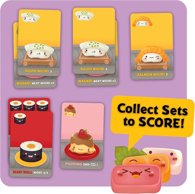 Gamewright Sushi Go, the Pick and Pass Card Game, Multi-colored
