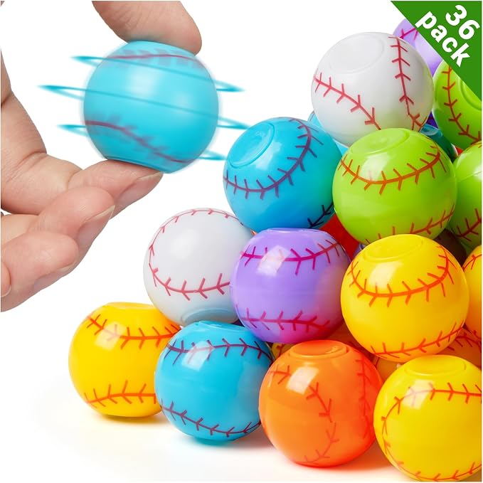 SCIONE 36 Pack Baseball Party Favors for Kids 4-8 8-12 Baseball Sports Fidget Spinner Toys Bulk, Stress Balls, Goodie Bag Stuffers Classroom Prizes Return Gifts for Kids Birthday Party