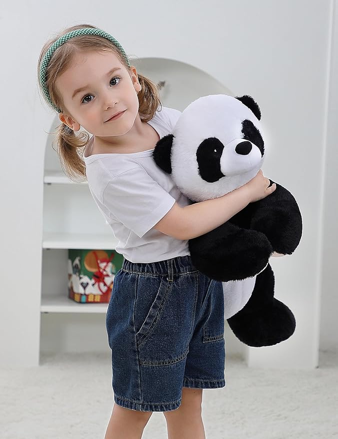 Weighted Stuffed Animals 4.2lb, 24in Weighted Panda Plush for Kids Adults Boys Girl, Cute Plushies Soft Pillow Toy for Christmas, Valentine's, Birthday Gifts (Black)