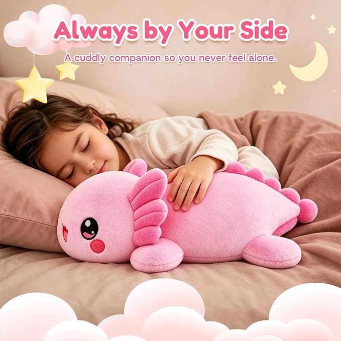 Axolotl Weighted Stuffed Animal, Soft Plush Toy Gift (24.8 Inch, 3.6 Lbs)