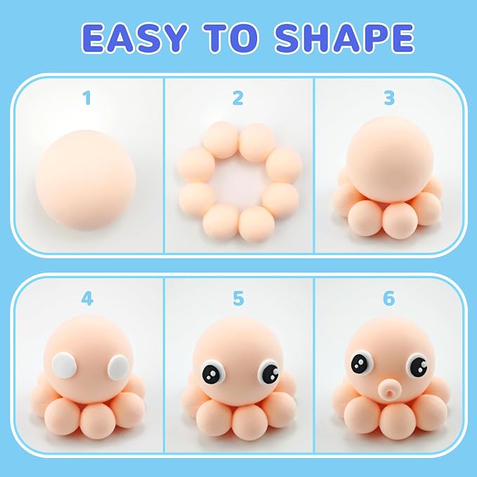 Air Dry Clay for Kids,12 Box Sea Animal Modeling Clay Art Craft Kit,Ultra Soft & Mess-Free, with Sculpting Tools, Tutorials, Ideal Gift for Boys Girls Birthday Christmas Party Favor