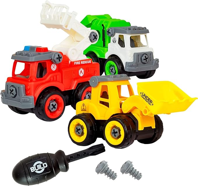 Flybar Power Gearz Kids Carpet Playmat Rug – Play Mat & Toy Trucks 3Pack Bundle with Automatic LED Traffic Lights, Car Rugs for Kids, Play for Playroom - Non-Slip, Toys for Ages 3-5