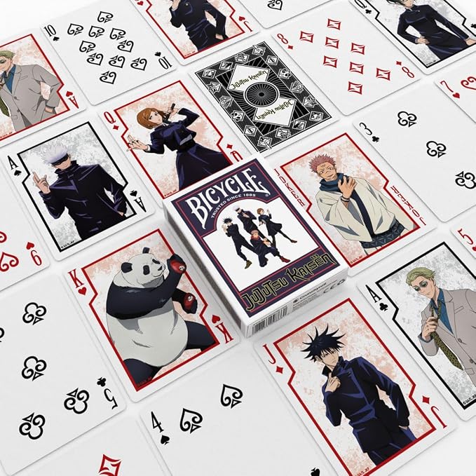 Bicycle Jujutsu Kaisen Collectible Standard 52 Deck of Cards, Poker Size, Anime Cartoon Gifts, Family & Kids Card Game Night