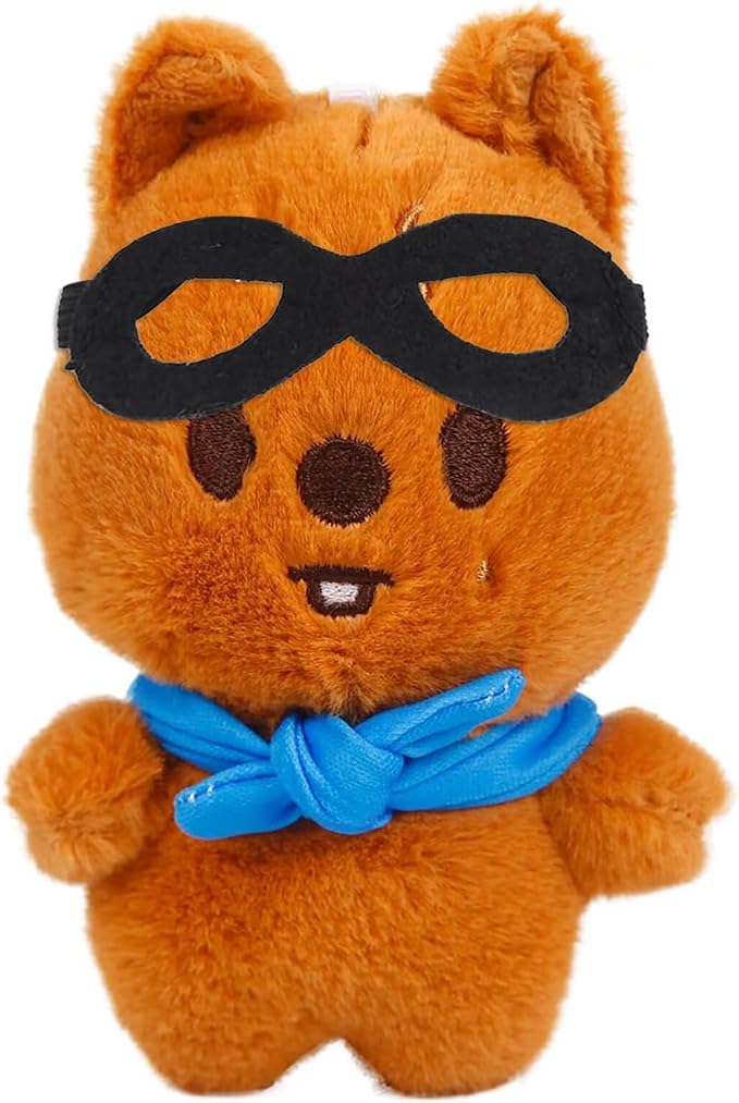 JUNG KOOK SKZ Plushies Skzoo 3RD Stuffed Animal Toy Skz Merch Fans Meeting Dolls with Sunglasses Removable for Fans (Han Quokka)