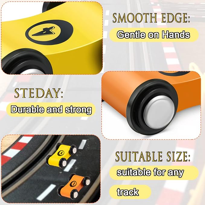 6 Pieces Wooden Mini Car Wooden Car Ramp Race Track Toys, Car Ramp Racer Toy Replacement Vehicle Set Race Party Favors