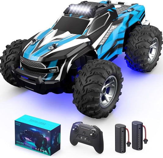 Remote Control Car for boys, 1:16 Scale All Terrain RC Cars,High Speed 25Km/h Fast Car with Colorful Led Light and spray, 2x1300mAh Rechargeable Battery RC Truck, Toy Car Gift for Teen Boys Girl Kids