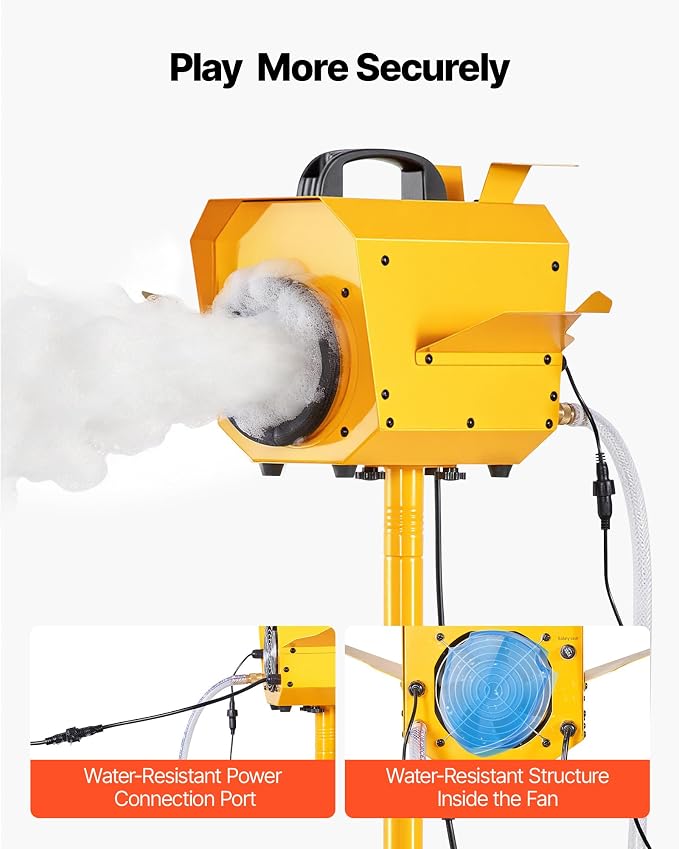 VEVOR Foam Machine, Adjustable Angle Control Foam Cannon Party Machine, Bubble Cannon with 21QT Water Tank, Stable Vertical Design, Dense Foams Maker for Gatherings, Celebrations & Party