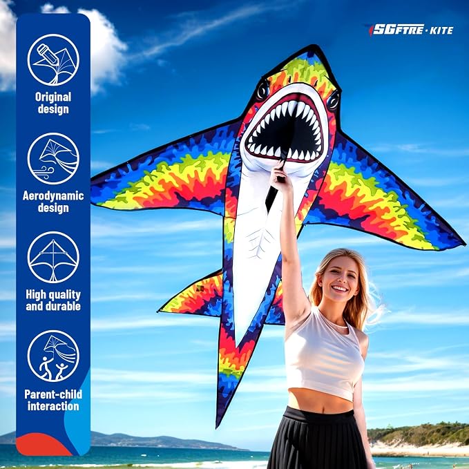 SGftre Complete Kite with Handle, Line & Accessories,Easy to Fly for Kids & Adults, Perfect for Beach, Park, Family Outdoor Activities