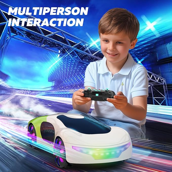 Gesture Sensing Remote Control Car - 2.4GHz Drift RC Stunt Car with Light Spray & Music,360° Rotate Hobby RC Cars Toy for Kids 8-12