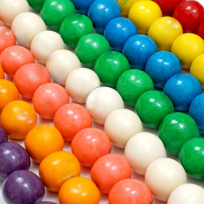 1 Inch Gumballs for Gumball Machine, Approx. 55 Pieces, 1lb Bulk Bag, Large Gumballs, Bubble Gum Balls Assorted Fruit Flavored Bubble Gum, Gumball Machine Refills