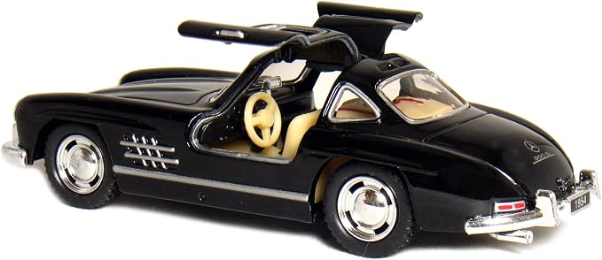 KiNSMART - 1954 Mercedes-Benz 300 SL Coupe Black 5" 1:36 Scale Die Cast Metal Model Classic Super Car Toy