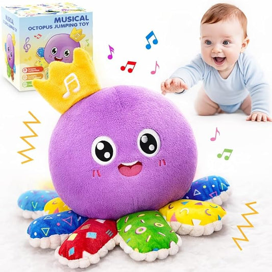 GMAOPHY Baby Toy for 6-12-18 Months – Interactive Crawling Octopus Plush Toy with Music & Sound, Dancing, Tummy Time Toy & Motor Skills Development, for 1 2 3 Year Old Boys & Girls, Birthday Gift