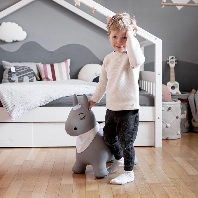 Kindsgut Bouncy Animal Hopper – Inflatable Bouncing Ride-On Toy for Kids & Toddlers Age 2+, Designed in Germany, Indoor & Outdoor, Pony
