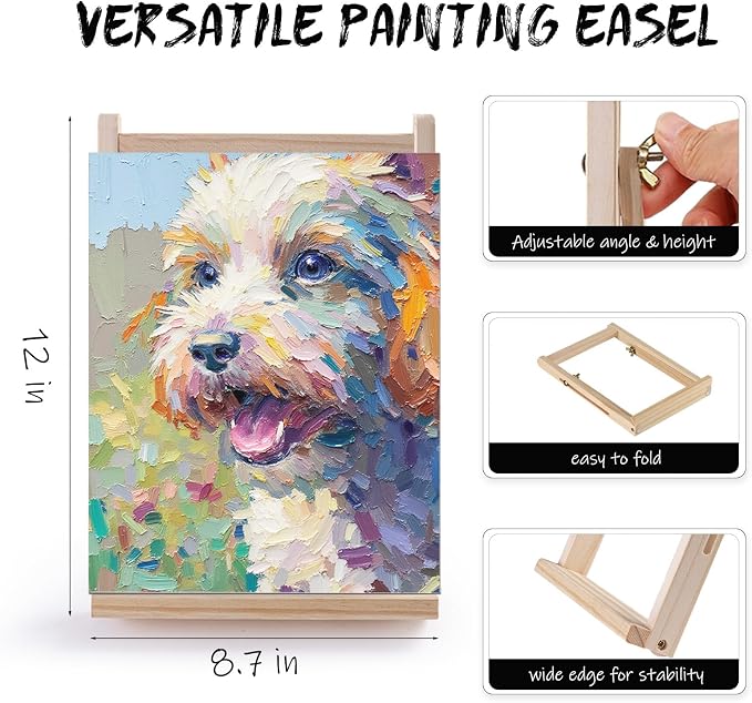 LEYEMO Acrylic Paint Set for Kids, Art Supplies Painting Kit with18 Acrylic Paints, 5 Canvas, 8 Paint Brushes, Easel, Palette, Paint Set for Adults & Artist