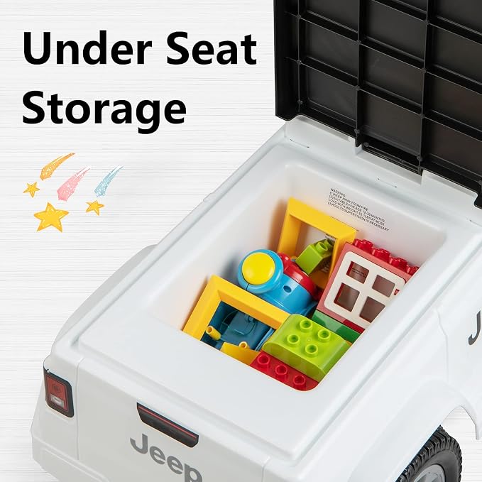 OLAKIDS Ride On Push Car, Licensed Jeep Foot-to-Floor Toddler Sliding Racer with Engine Sound, Horn, Under Seat Storage, Baby Walking Toy Gift for Boys Girls Kids Age 1.5-3 (Ivory)