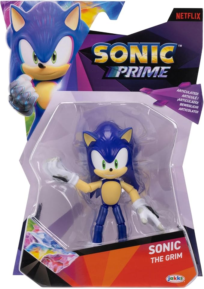 Sonic The Hedgehog Prime 5-inch Sonic The Hedgehog - The Grim Action Figure 13 points of Articulations. Ages 3+ (Officially licensed by Sega and Netflix)