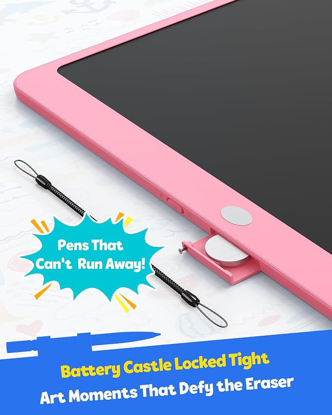 TEKFUN LCD Writing Tablet for Adults, Large Doodle Board, 16 Inch Colorful Drawing Tablet Writing Pad, Toddler Toys for 3 4 5 6 7 8 9 Year Old Girls Boys Teen, Birthday Gifts for Kids (Pink)