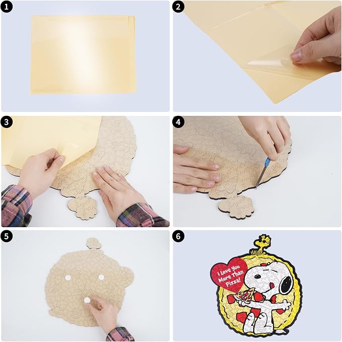 Snoopy Wooden Puzzles for Adults – Peanuts Gift for Kids & Children, 200 Pieces 5mm Thick Unique Shaped Jigsaw Puzzles, Collectible Home Decor, Officially Licensed Merchandise, 11.2" x 12.5"