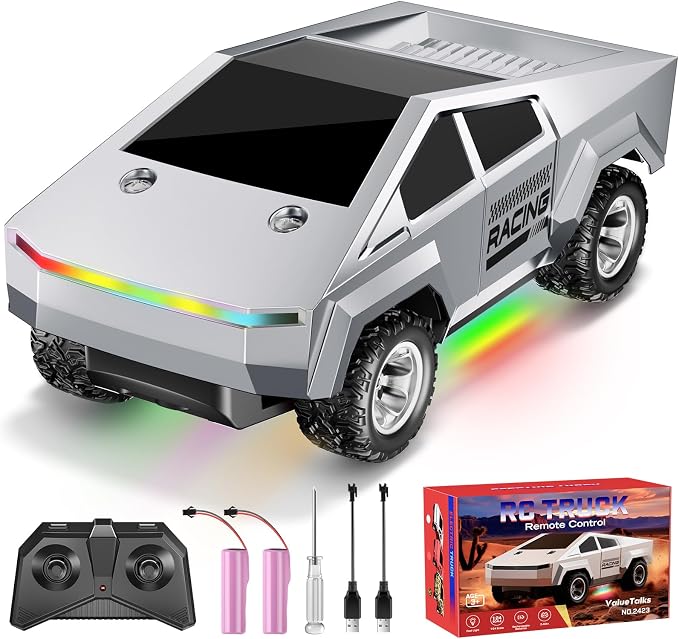 1:24 RC Car Toys, All Terrain High Speed 2WD RC Truck with Light and Loadspace, 2.4GHz Off-Road Vehicles Remote Control Car, Electric Vehicle Toys Gift for Boys Girls Age 3+