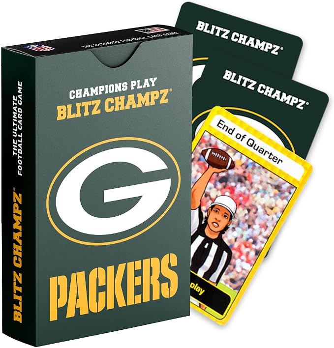 Blitz Champz Green Bay Packers – Official NFL Playing Cards & Green Bay Packers Gifts for Men & Women, Fun Travel Card Games for Adults & Kids Ages 7+, Camping Games for Friends & Family Game Night