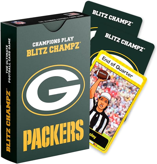 Blitz Champz Green Bay Packers – Official NFL Playing Cards & Green Bay Packers Gifts for Men & Women, Fun Travel Card Games for Adults & Kids Ages 7+, Camping Games for Friends & Family Game Night