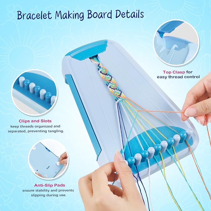 CEUCAL Bracelet Making Kit for Girls - Friendship Bracelet Kit - Birthday Gifts for Ages 6 7 8 9 10 11 12 Year Old Girl, Arts and Crafts for Kids Ages 8-12 Teen String Bracelets DIY Maker